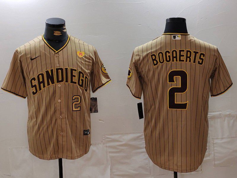 Men San Diego Padres #2 Bogaerts Brown Stripe Game 2024 Nike MLB Jersey style 5